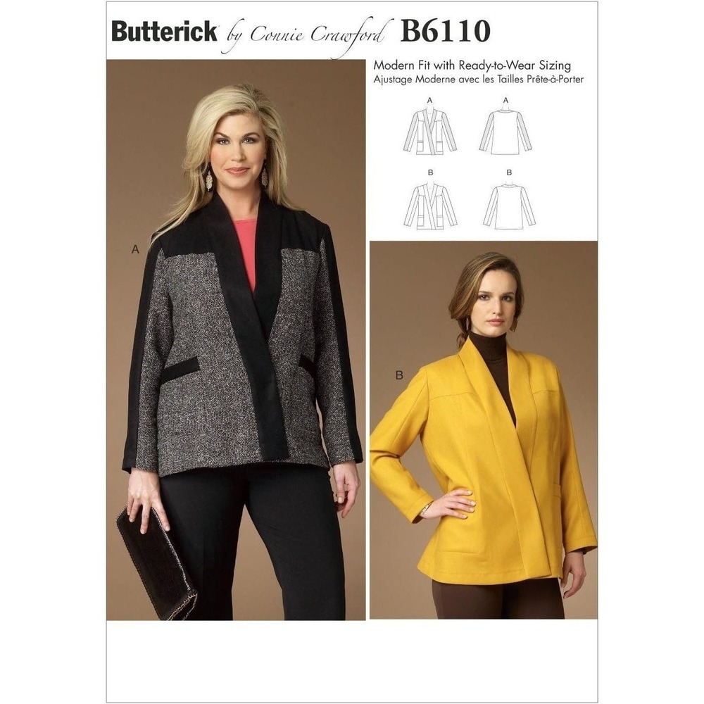 Butterick Sewing Pattern 6110 Jacket Misses Size XS-XL UNCUT